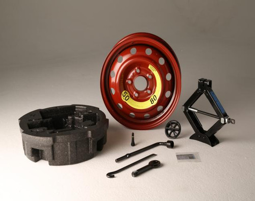 2017-2020 Hyundai Elantra Spare Tire Kit - Shown With Mounted Tire, Image is a representation.