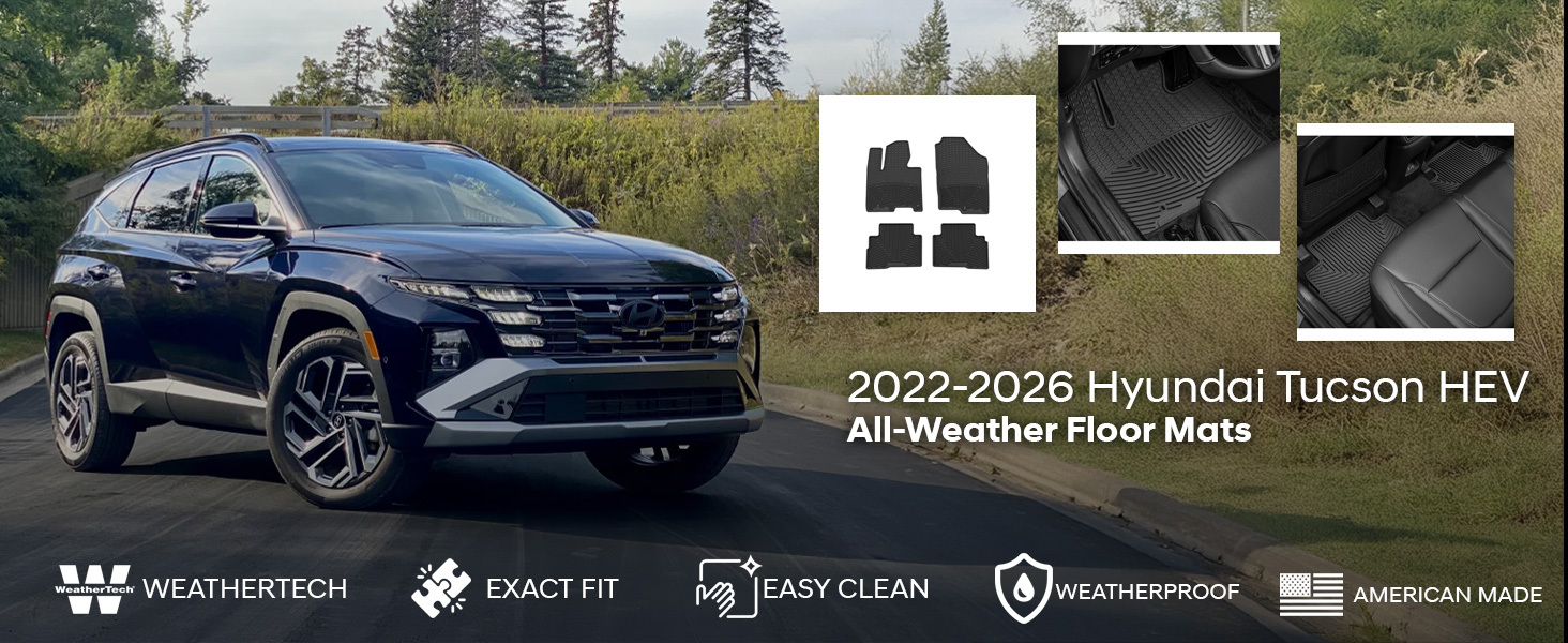 2022-2026 Hyundai Tucson Hybrid WeatherTech All-Weather Floor Mats 2022-2026 Hyundai Tucson Hybrid WeatherTech All-Weather Floor Mats