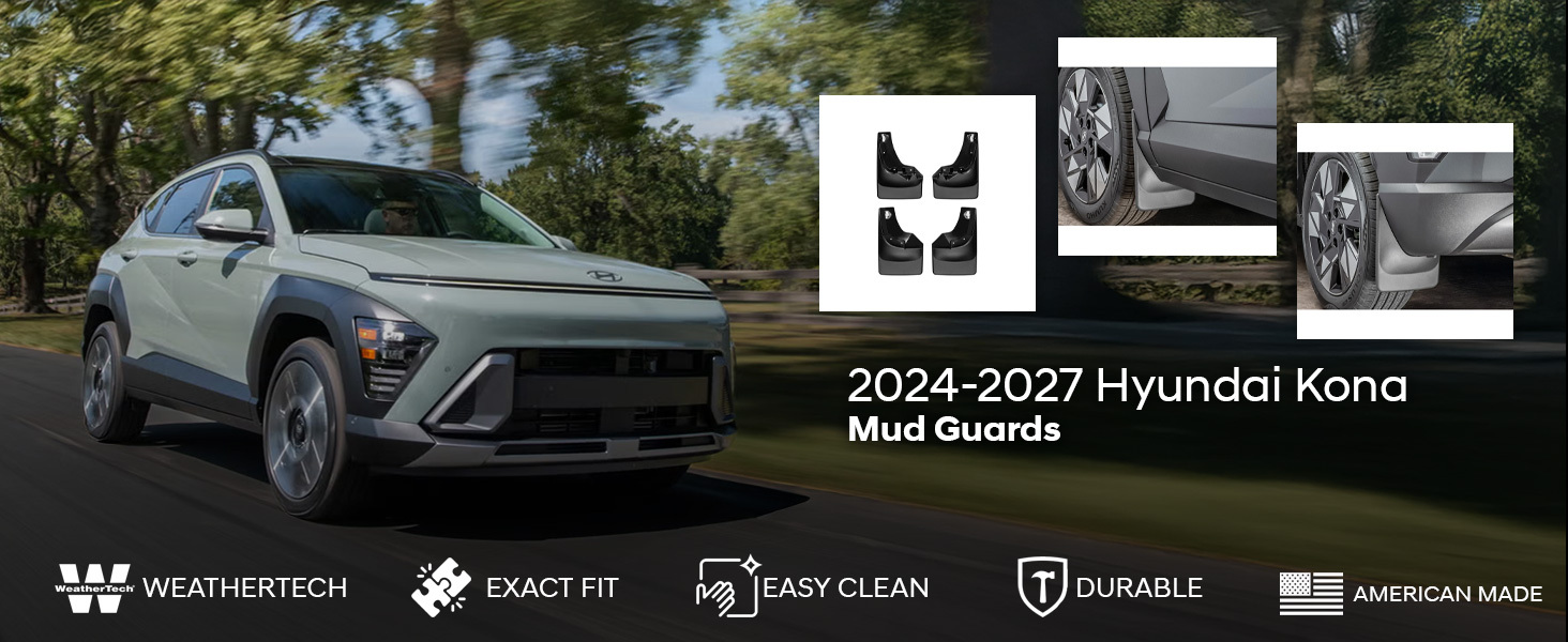 2024-2027 Hyundai Kona WeatherTech Mud Guards 2024-2027 Hyundai Kona WeatherTech Mud Guards