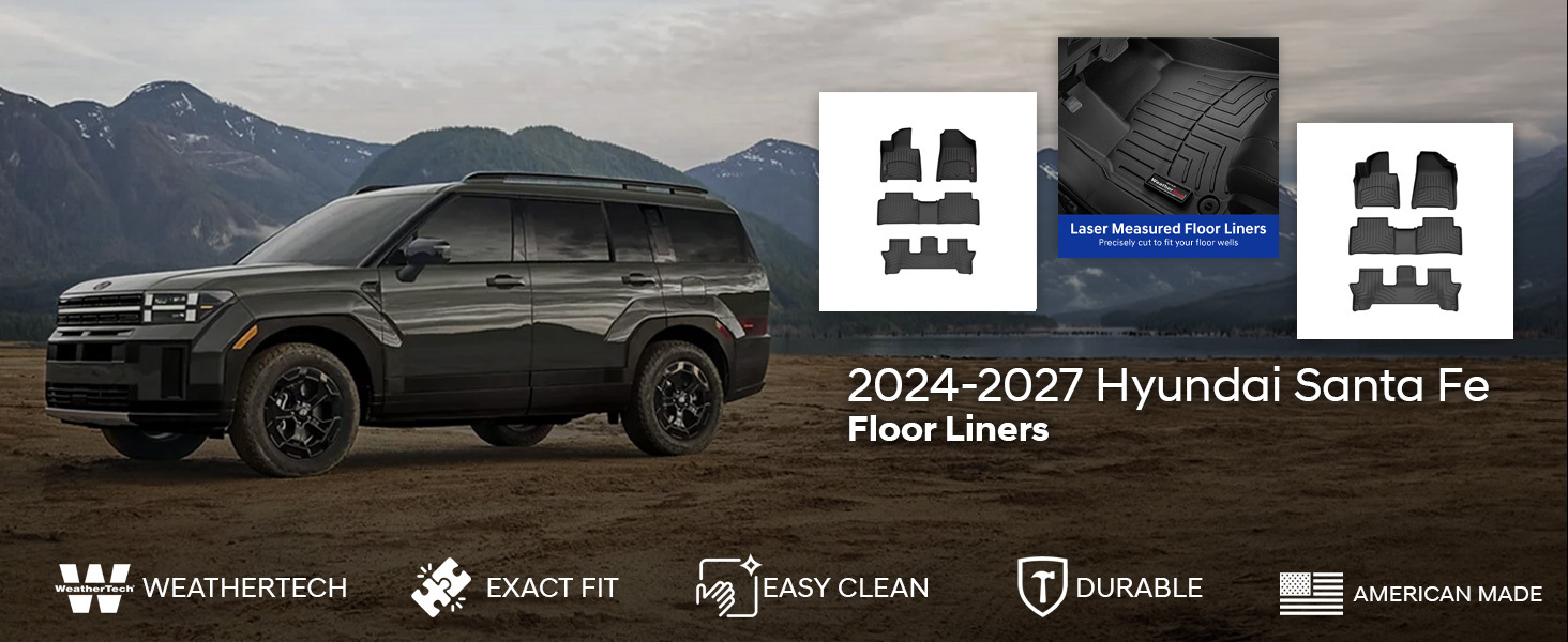 2024-2027 Hyundai Santa Fe WeatherTech Floor Liners 2024-2027 Hyundai Santa Fe WeatherTech Floor Liners