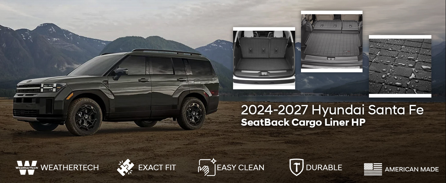 2024-2027 Hyundai Santa Fe WeatherTech SeatBack Cargo Liner HP 2024-2027 Hyundai Santa Fe WeatherTech SeatBack Cargo Liner HP