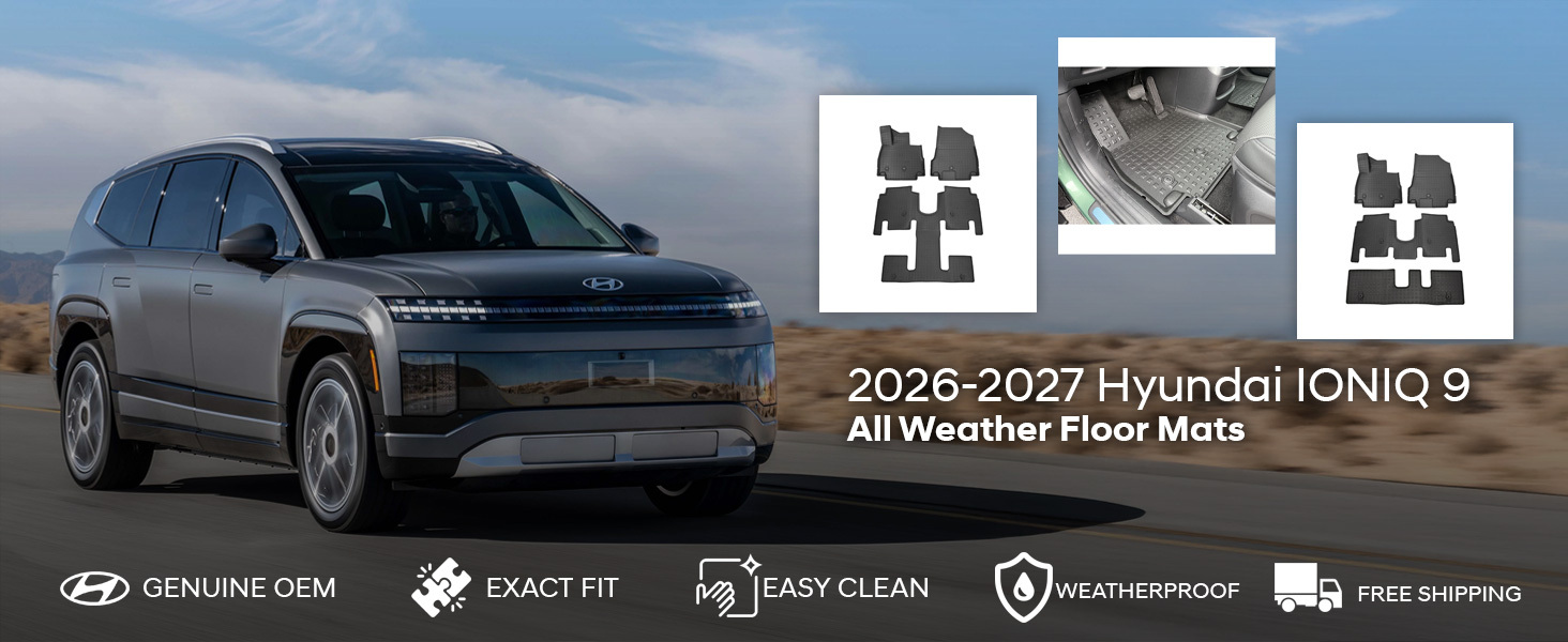 2026-2027 Hyundai IONIQ 9 All Weather Floor Mats 2026-2027 Hyundai IONIQ 9 All Weather Floor Mats