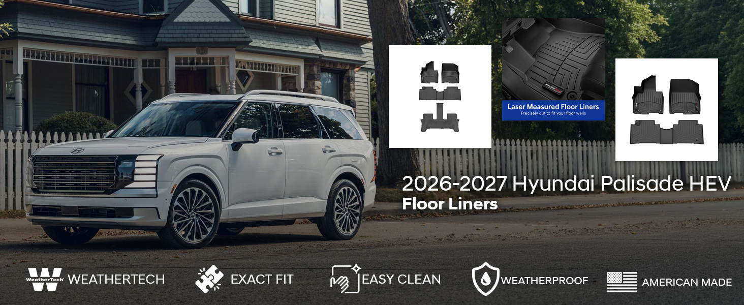 2026-2027 Hyundai Palisade Hybrid WeatherTech Floor Liners