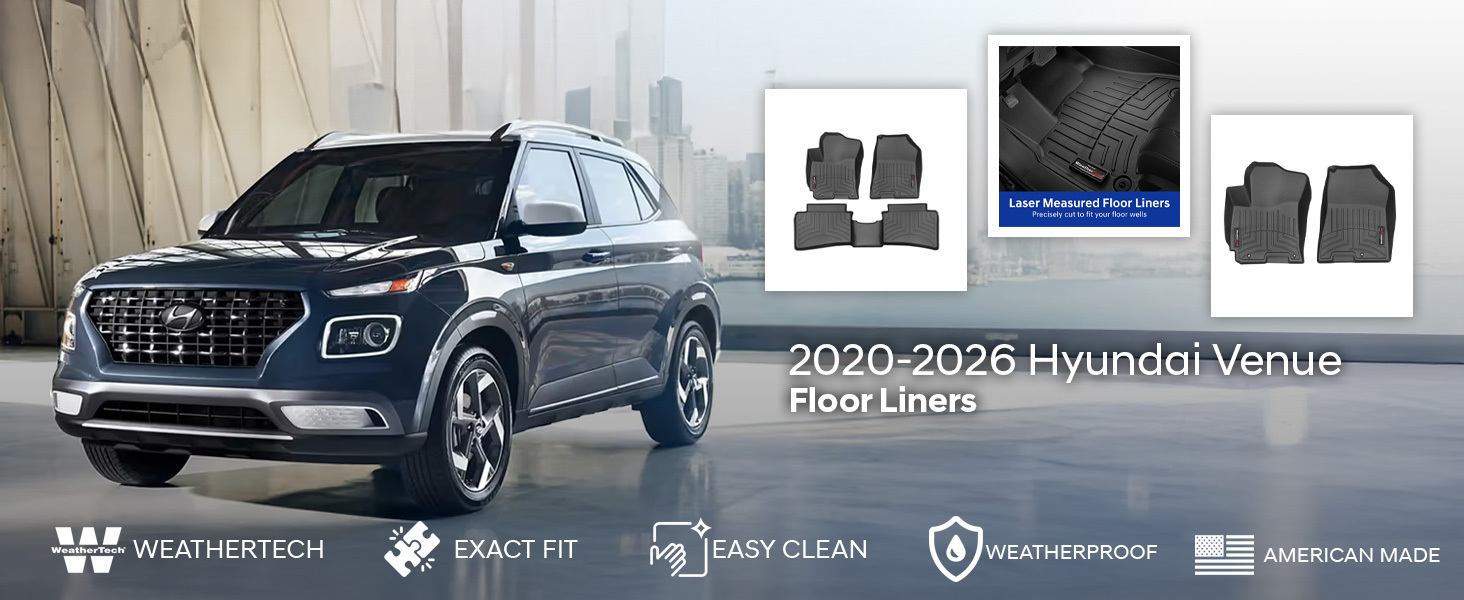 2020-2026 Hyundai Venue WeatherTech Floor Liners