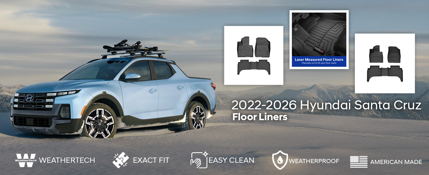 2022-2026 Hyundai Santa Cruz WeatherTech Floor Liners