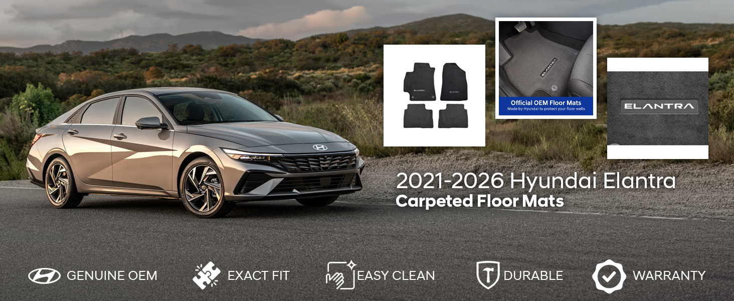 2021-2026 Hyundai Elantra Carpeted Floor Mats