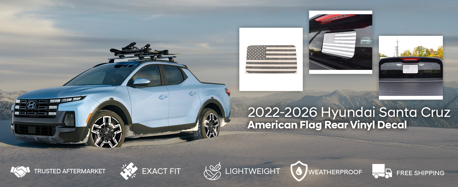 2022-2026 Hyundai Santa Cruz American Flag Rear Vinyl Decal