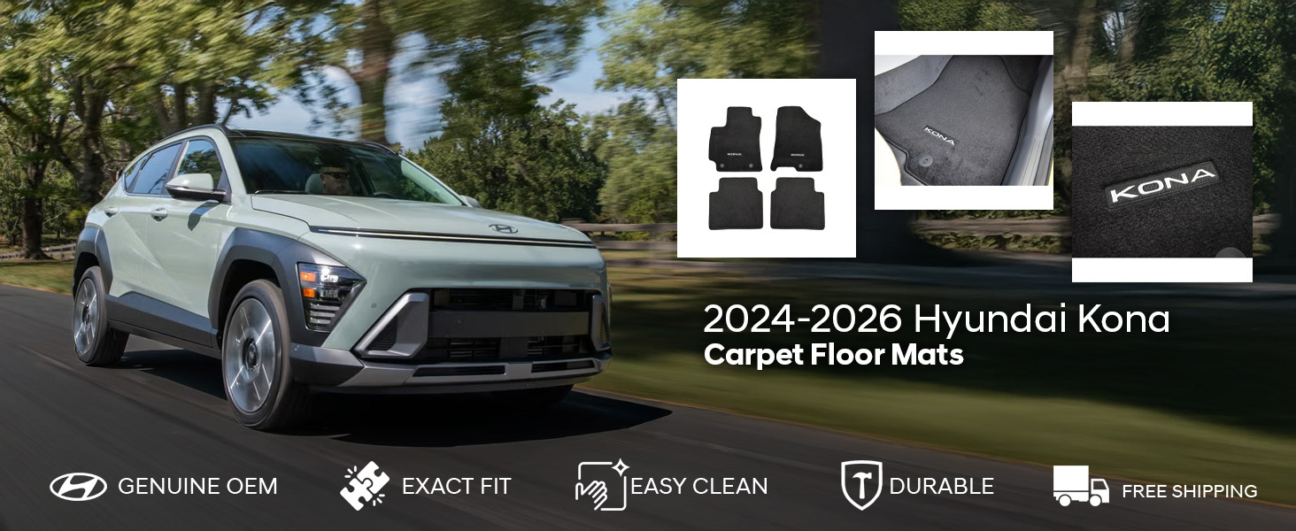 2024-2026 Hyundai Kona Carpet Floor Mats 2024-2026 Hyundai Kona Carpet Floor Mats