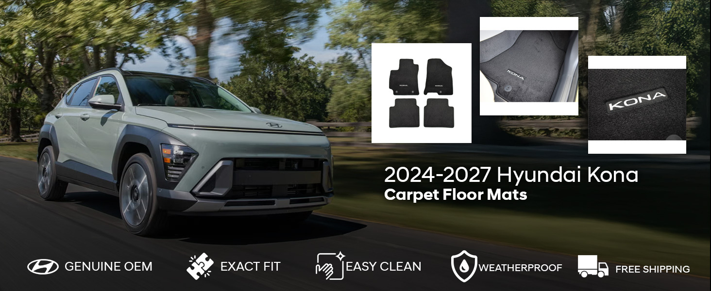2024-2027 Hyundai Kona Carpet Floor Mats 2024-2027 Hyundai Kona Carpet Floor Mats