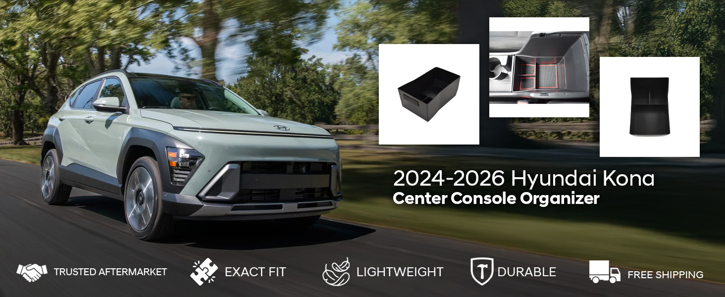 2024-2026 Hyundai Kona Center Console Organizer