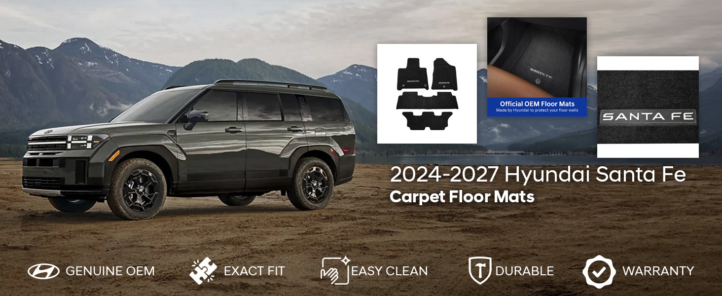 2024-2027 Hyundai Santa Fe Carpet Floor Mats 2024-2027 Hyundai Santa Fe Carpet Floor Mats
