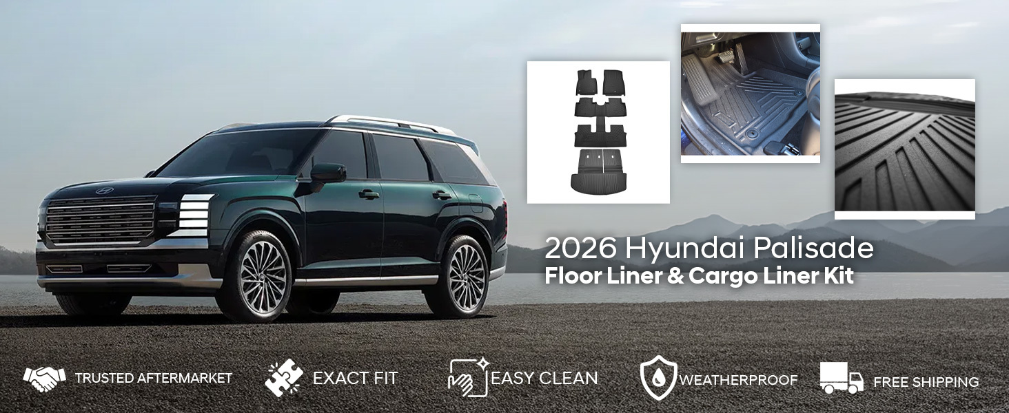 2026 Hyundai Palisade Floor Liner & Cargo Liner Kit 2026 Hyundai Palisade Floor Liner & Cargo Liner Kit