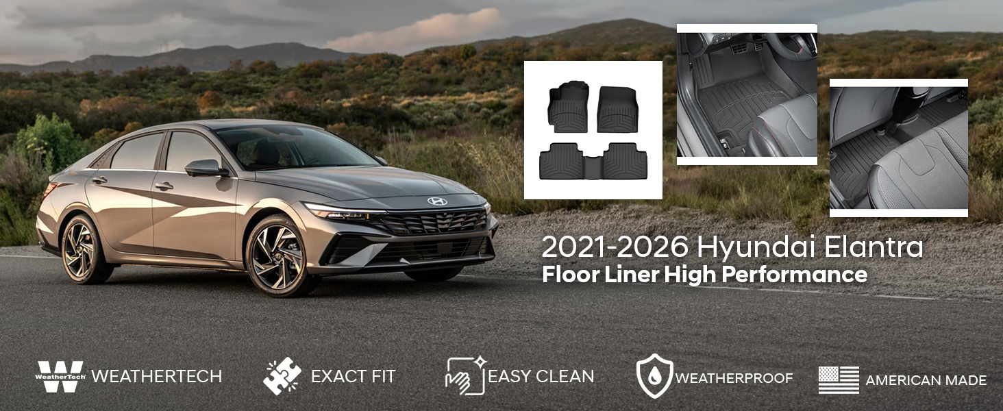 2021-2026 Hyundai Elantra WeatherTech Floor Liners HP 2021-2026 Hyundai Elantra WeatherTech Floor Liners HP