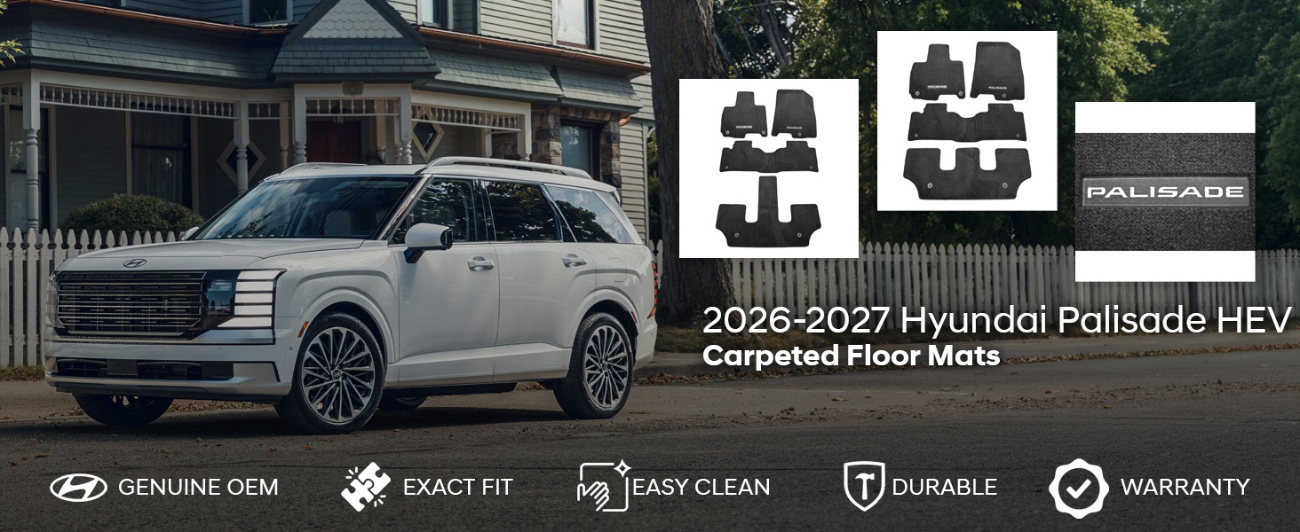 2026-2027 Hyundai Palisade Hybrid Carpeted Floor Mats 2026-2027 Hyundai Palisade Hybrid Carpeted Floor Mats