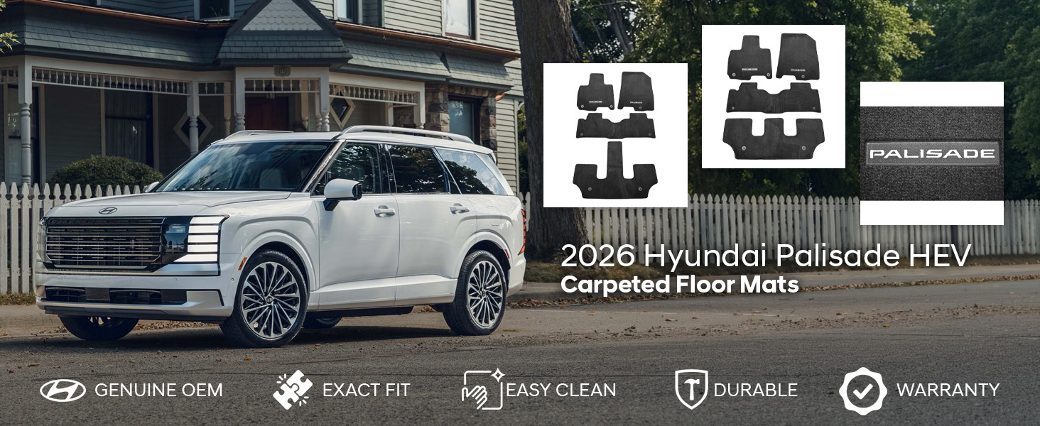 2026 Hyundai Palisade Hybrid Carpeted Floor Mats