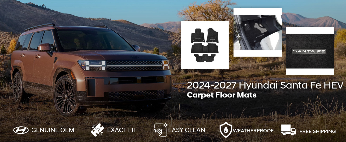 2024-2027 Hyundai Santa Fe Hybrid Carpet Floor Mats 2024-2027 Hyundai Santa Fe Hybrid Carpet Floor Mats