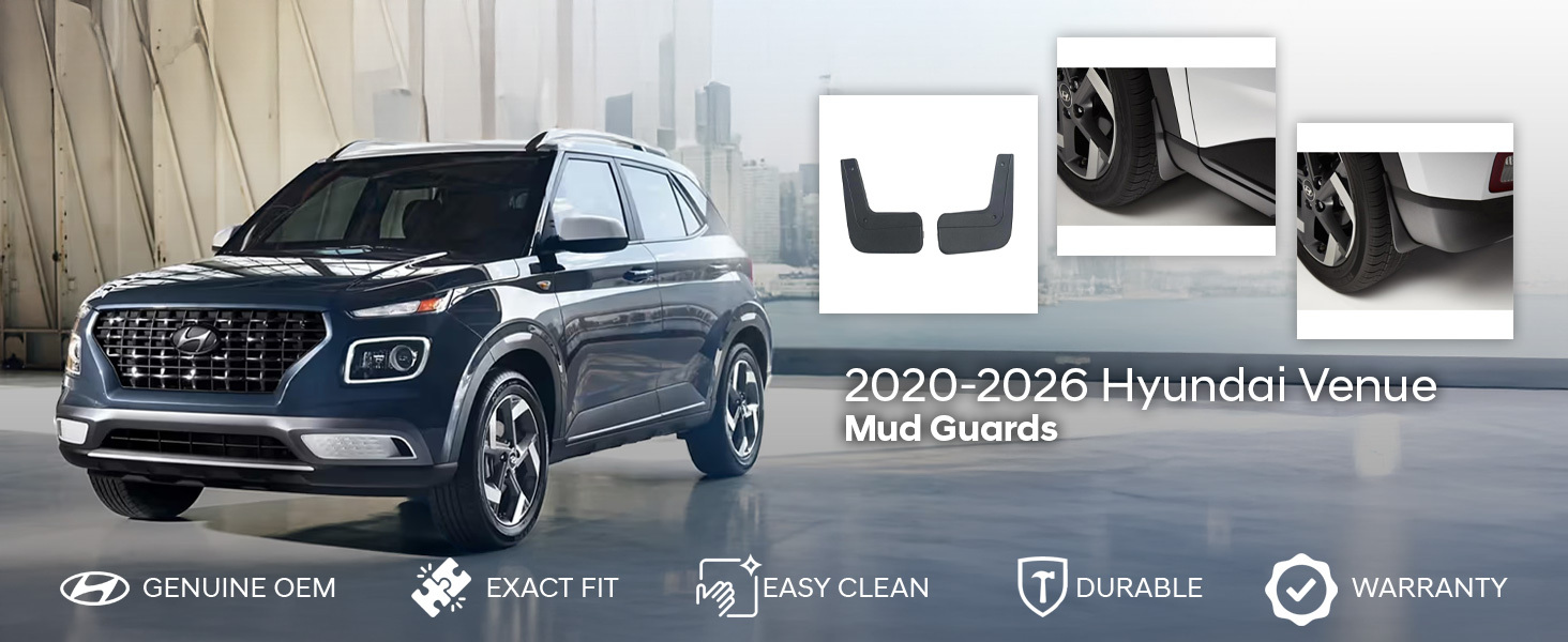 2020-2026 Hyundai Venue Mud Guards 2020-2026 Hyundai Venue Mud Guards