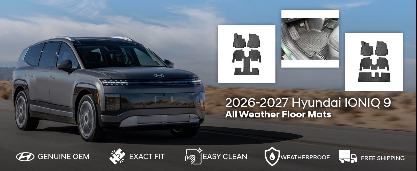 2026-2027 Hyundai IONIQ 9 All Weather Floor Mats 2026-2027 Hyundai IONIQ 9 All Weather Floor Mats