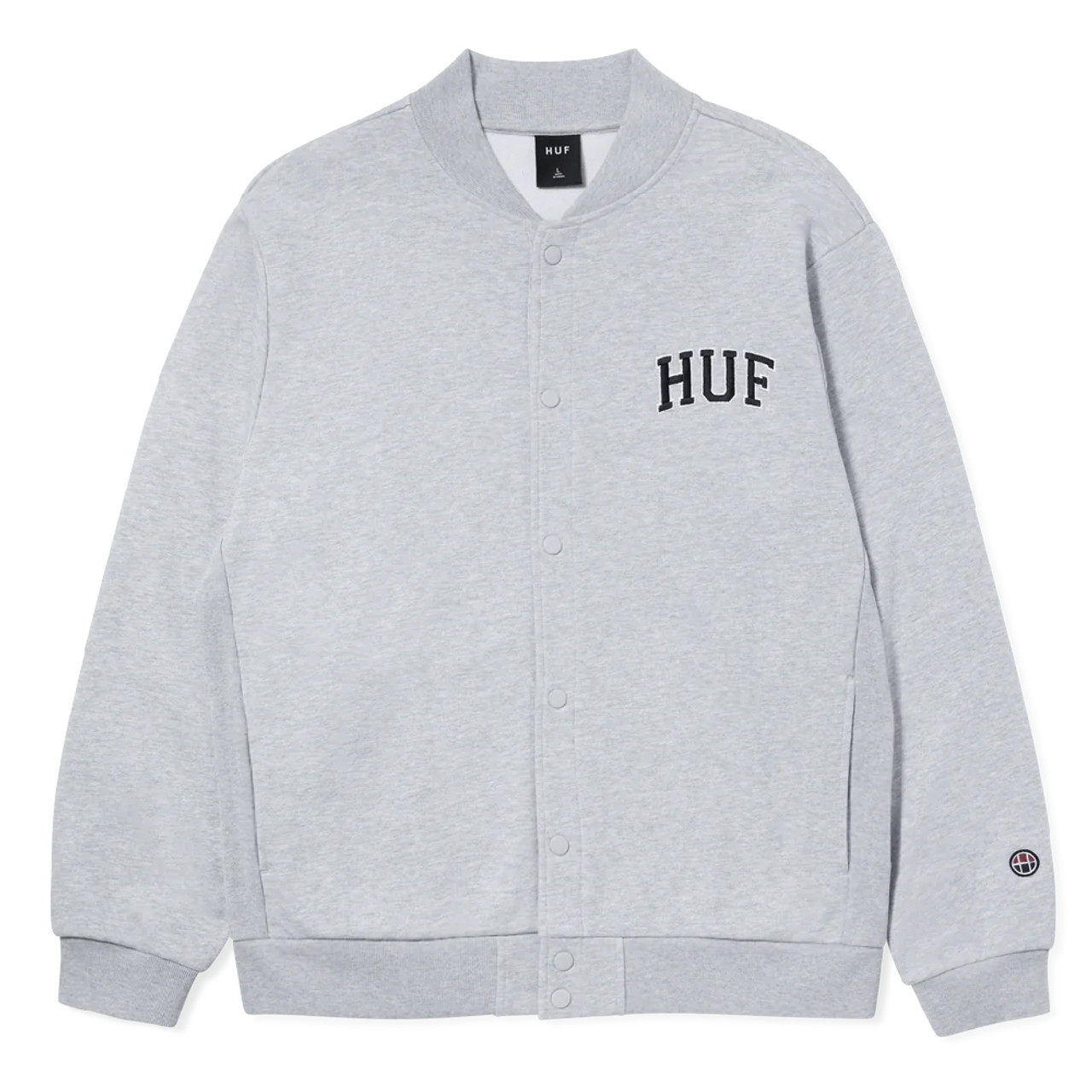 HUF Athletic Cardigan Sweater Heather Grey