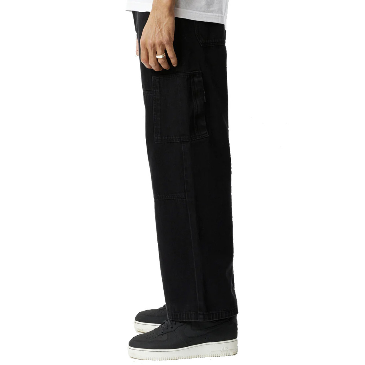 AFENDS Richmond Baggy Workwear Pants Washed Black