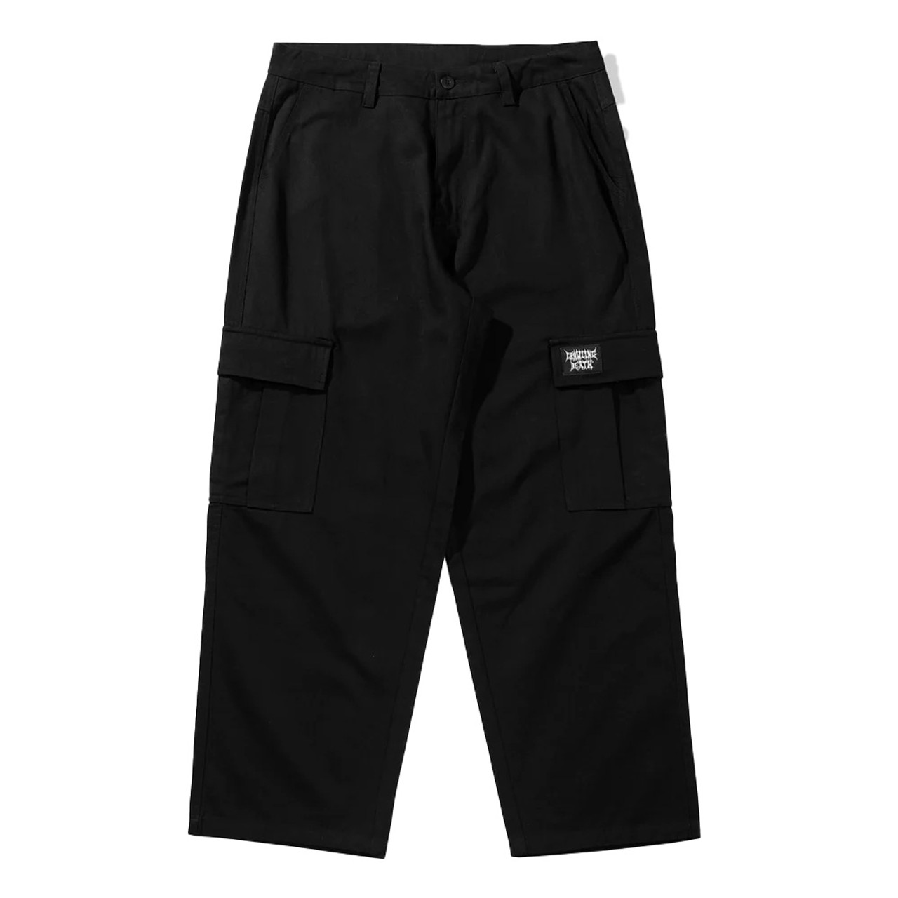 CRAWLING DEATH Metal Outline Cargo Pants Black