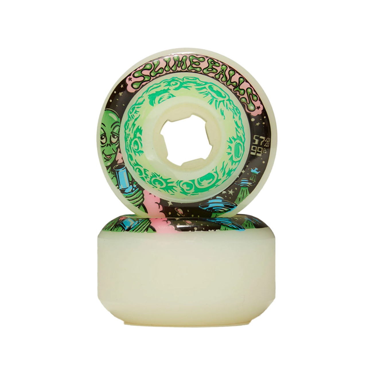 SLIME BALLS Saucers Wheels White 57mm 99A