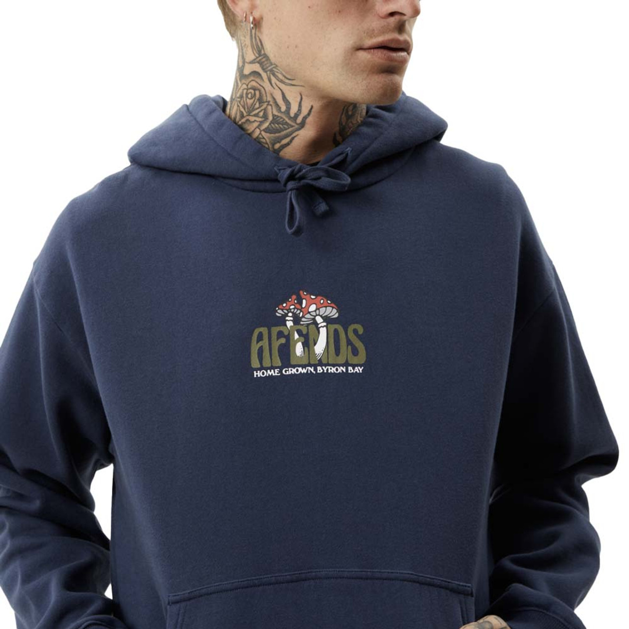 AFENDS Let it Grow Pull On Hoodie Navy