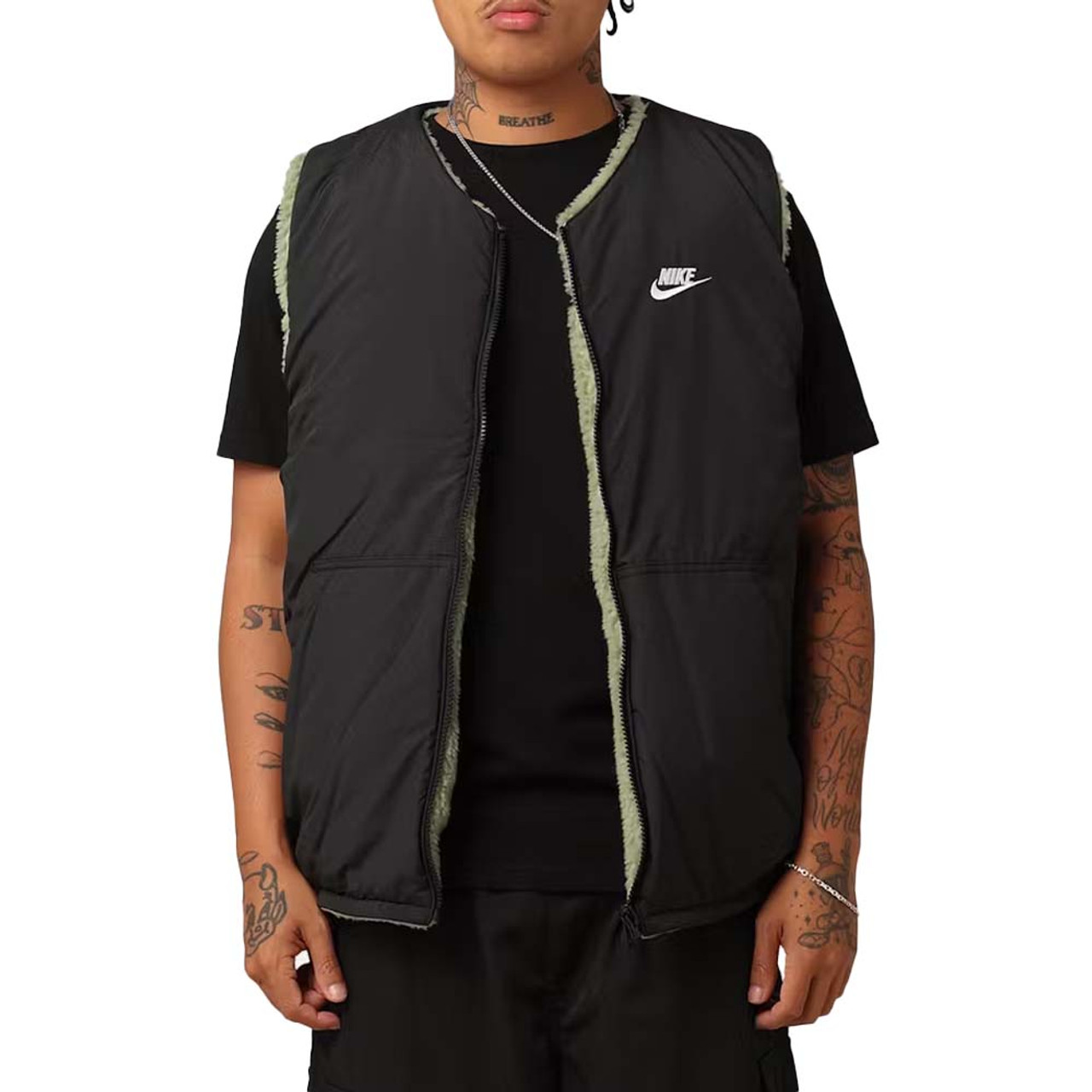 NIKE Reversible Sherpa Vest Green/Black