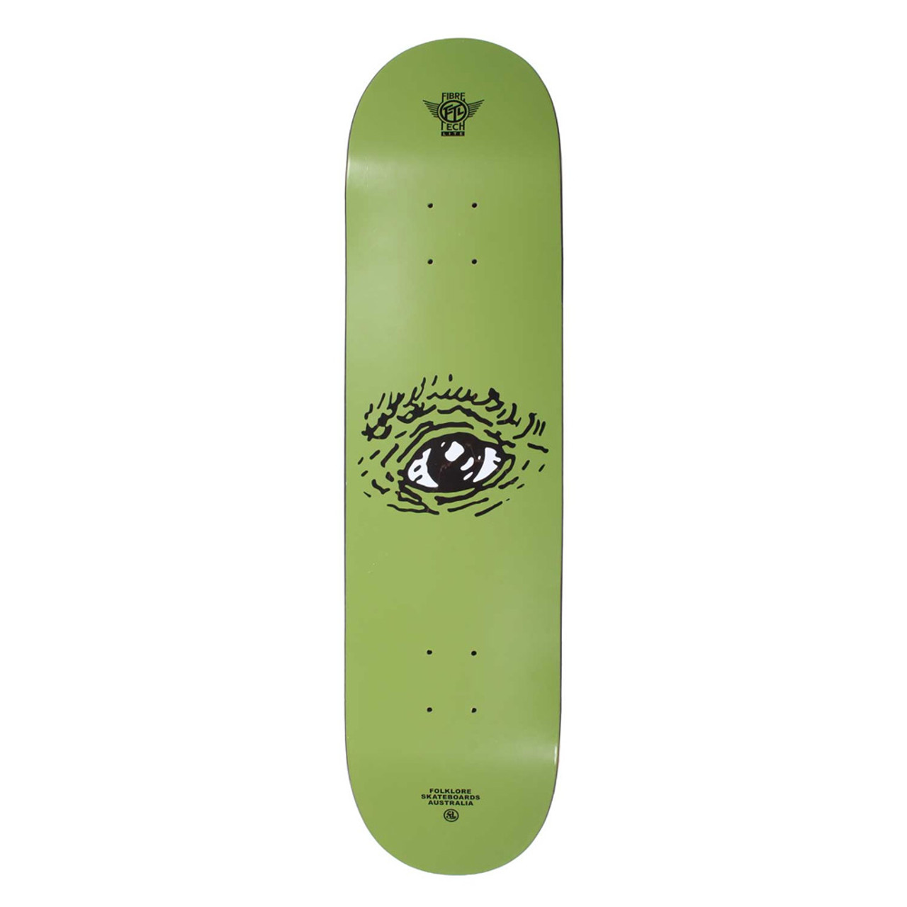 FOLKLORE Eye Fibre Tech Lite Green Skateboard Deck 7.75