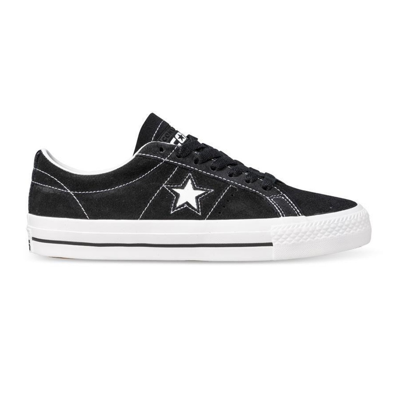 CONVERSE One Star Pro Shoes Black/Black/White - Trilogy Skateboards