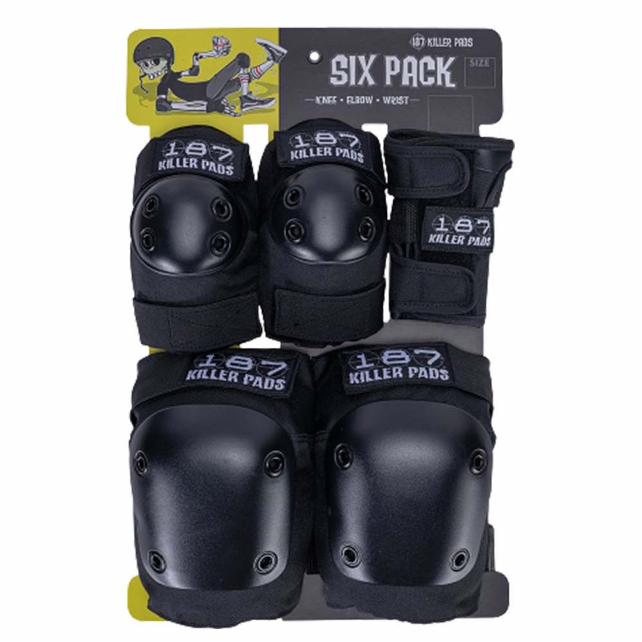 187 Adult Six Pack Pad Set Black