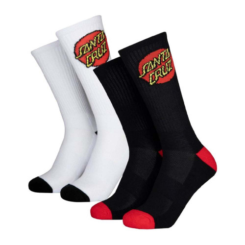 SANTA CRUZ Classic Dot Women's Socks 2PK Black/White