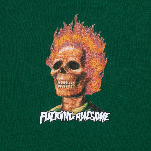 FUCKING AWESOME Flame Skull Hood Dark Green