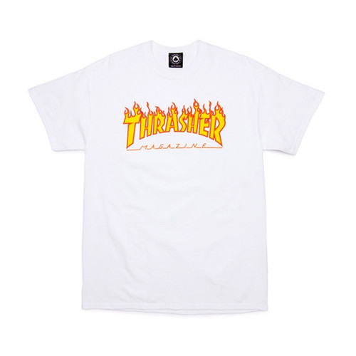 THRASHER Flame Logo Tee White