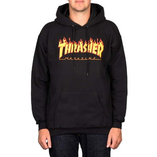 THRASHER Flame Logo Hood Black