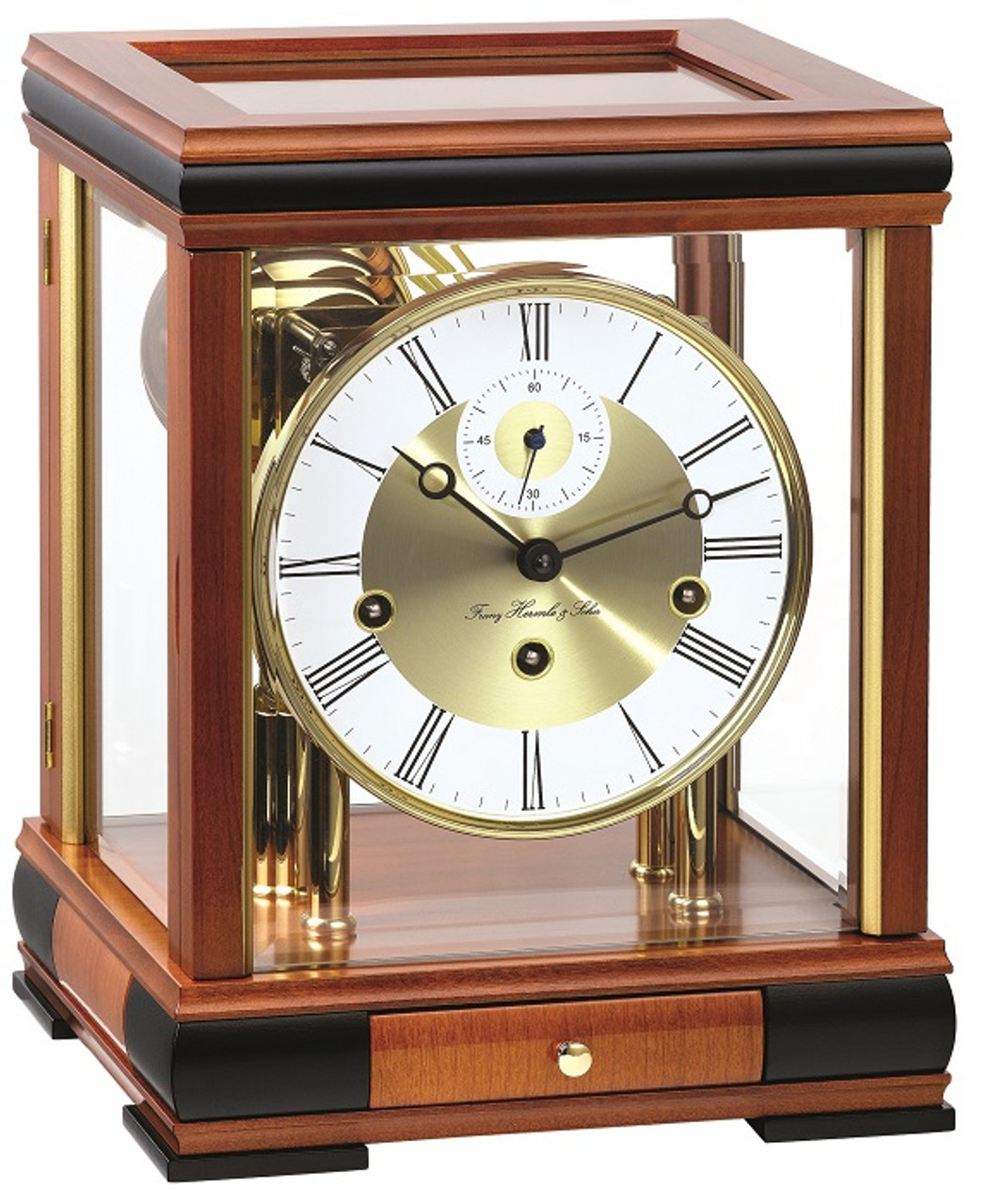 KeyWound Mantel Clock 22998160352i Bergamo (Cherry finish) by Hermle