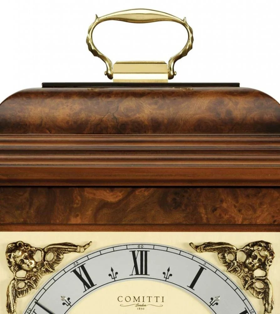 Key-Wound Mantel Clock C4211TCH Georgian Walnut by Comitti