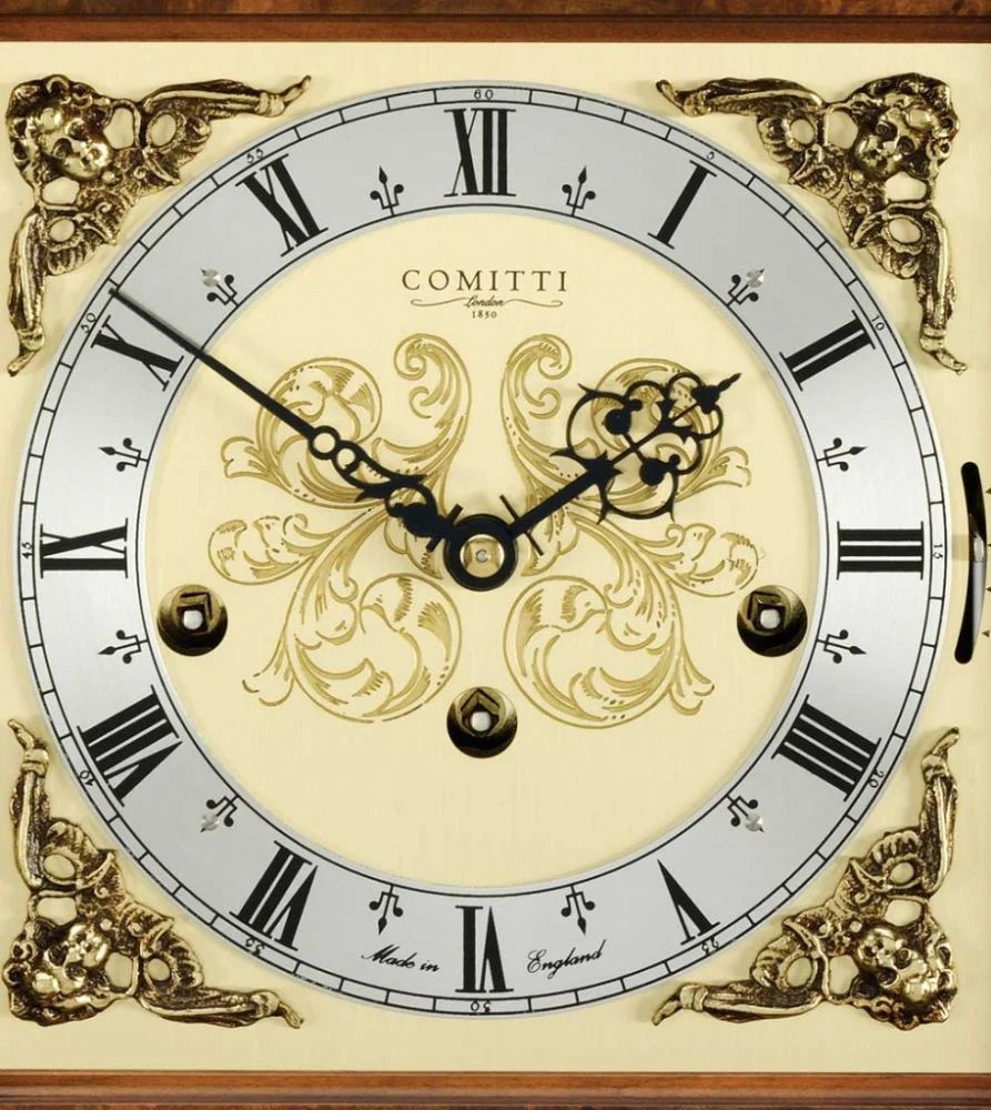 Key-Wound Mantel Clock C4211TCH Georgian Walnut by Comitti