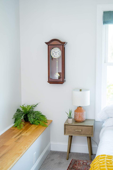 Hermle Brooke Antique Walnut Finish Wall Clock Room Setting