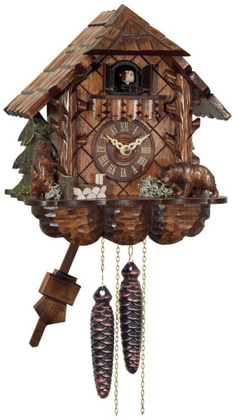 One-Day Cuckoo Clock 28-10 with Bear