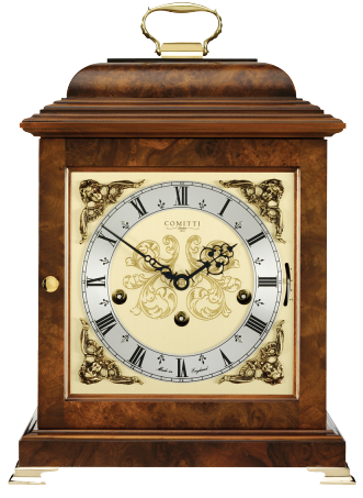Key-Wound Mantel Clock C4211TCH Georgian Walnut by Comitti