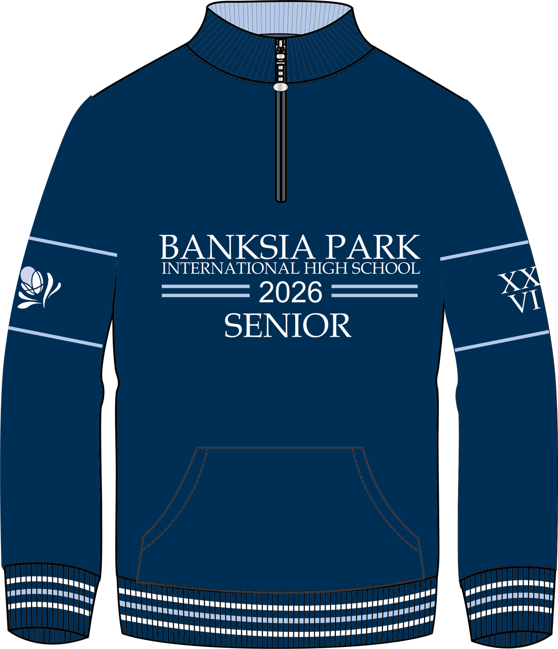 2026 Senior Quarter Zip - Banksia Park International H/School