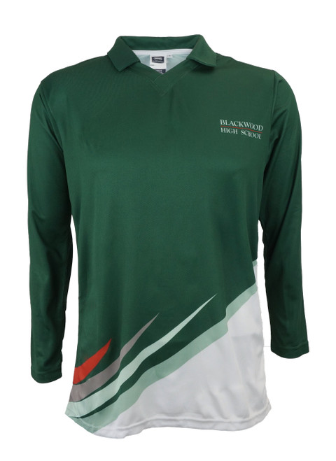 Long Sleeve PE Top Order Only - White/Green/Silver & Ochre [2004-z68NS]