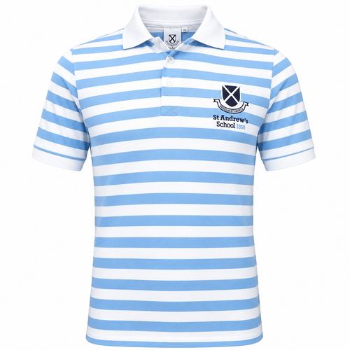 Striped Polo - Sky/White [SAS UPOL/2023-28]