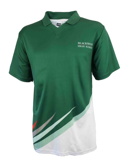 Short Sleeve PE Polo - Green/White/Silver & Ochre [2004-z69]