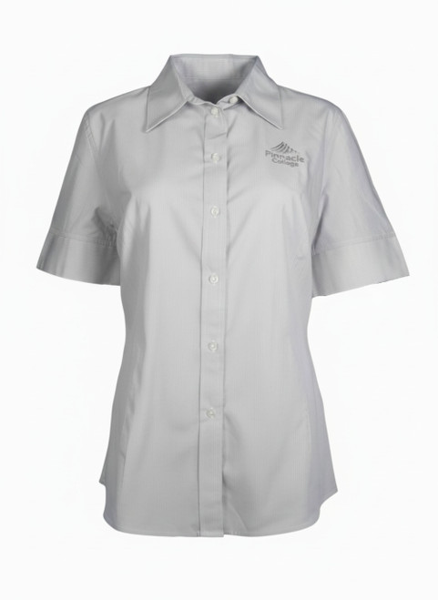 Girls Summer Blouse YR 7-12 SS - Grey/White [2038-35]