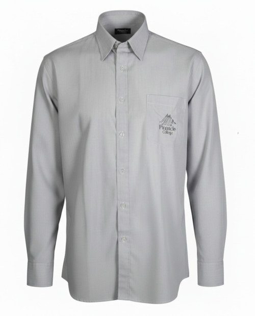Boys Summer Shirt YR 7-12 L/S - Grey/Stripe [2038-40]