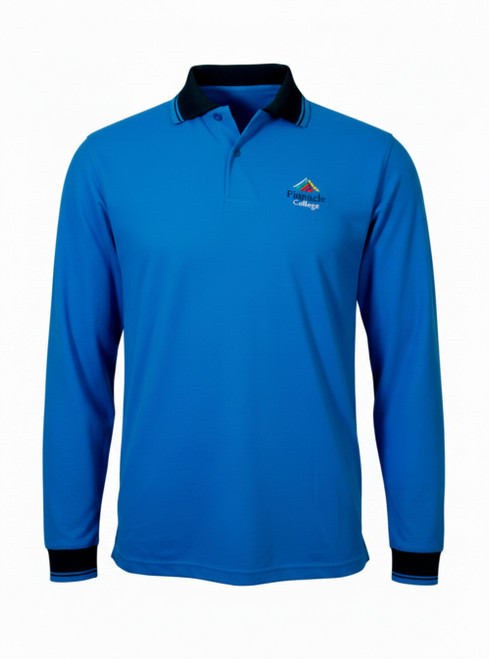 Junior School Polo Long Sleeve - Amity Blue/Navy [2038-08]