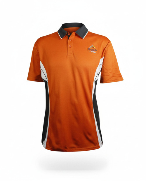 Primary School Sports Polo S/S - Ochre/Black/White [2038-12]