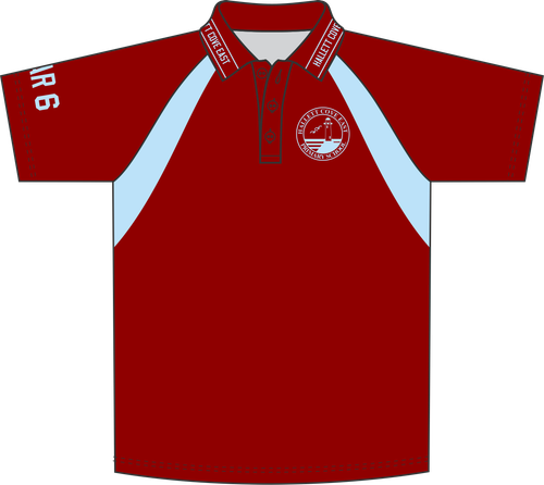 Year 6 Senior Polo Shirt 2027 - Maroon/Sky [3494-16]